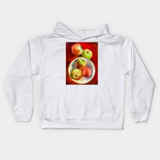 Apples on a Red Platter Kids Hoodie